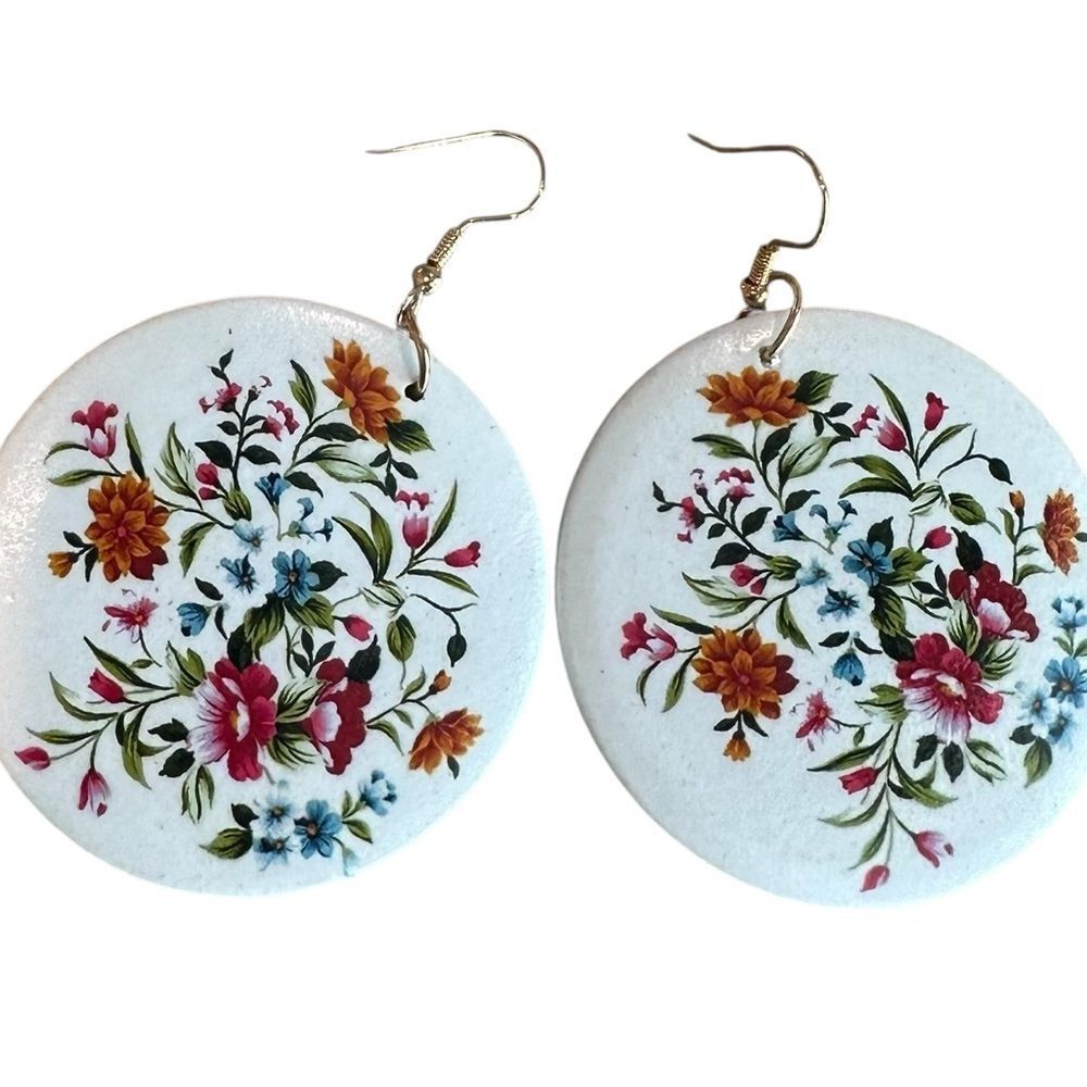 45E Floral Patterned Earrings